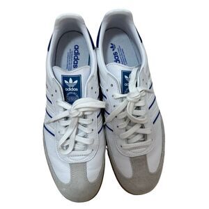 ADIDAS Samba Original White and Lucid Blue Men's Size 11.5 EUC